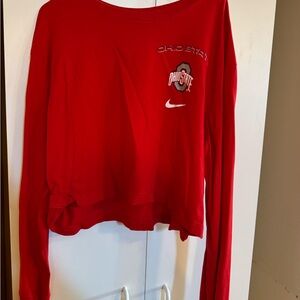Nike Red Ohio State Women's Crop Long Sleeve Top